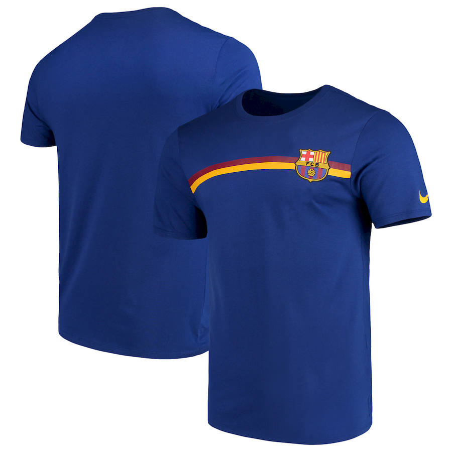 Barcelona Nike Logo Crest T-Shirt Blue
